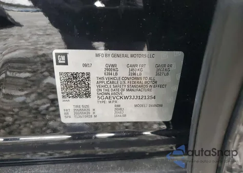2018 Buick Enclave Avenir from USA, damaged, VIN 5GAEVCKW3JJ121354
